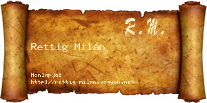 Rettig Milán névjegykártya